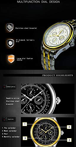 Montre bracelets luxe classique homme le cadeau idéal en acier durable - 3