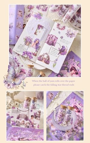 Image of Alokik Enterprise Flowing Light Gathering Nostalgic Dreams Retro Romance Decorative Sticker Book Vintage Aesthetic Scrapbook Stickers for Journaling, Planners, DIY Crafts & Phone Decoration