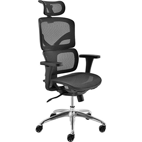 Global Industrial All Mesh Ergonomic Chair with Adjustable Arms, Black