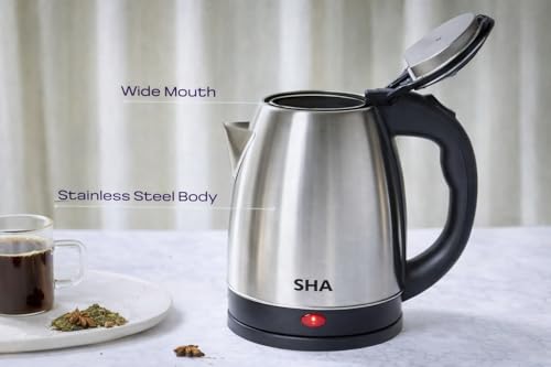 Image of SHA Motherly Love Stainless Steel Electric Kettle 1.8 Litre | 1500W Fast Boiling | Auto Shut-Off | Water Boiler for Tea, Coffee & Kitchen Use