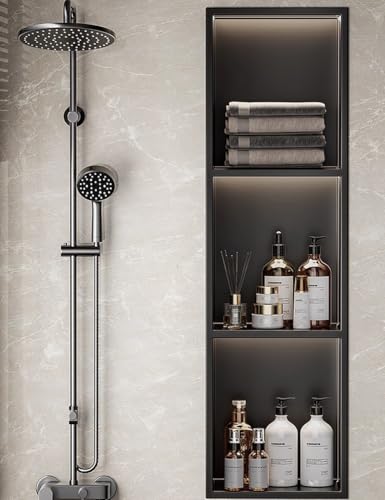 Armoire de douche LED acier inoxydable étagère de comptoir étanche - 7