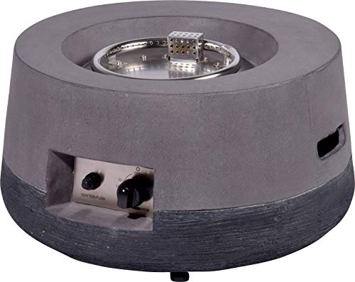 dobar® 35442e Lava-Ofen Calido - Gaskamin Outdoor aus Magnesia - Gasfeuerstelle mit Lavasteinen - Gartenkamin inkl. Deckel & Schutzhülle - Gasofen für Garten/Terrasse/Balkon - 48 x 48 x 66 cm