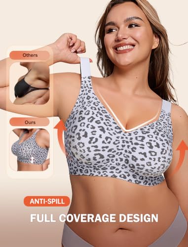 Image of LetsJoli Bras for Women Supportive Wireless Push Up Bra Full Coverage No Underwire Seamless Plus Size for Older Women
