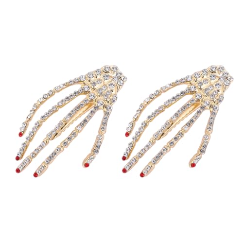 Fermagli per capelli con teschio di Halloween, 2 Pezzi, fermagli per capelli di Halloween, scheletro, mani, ossa, per Capelli Alla Moda di Halloween, Accessori per Decorativi per Feste e Travestimenti