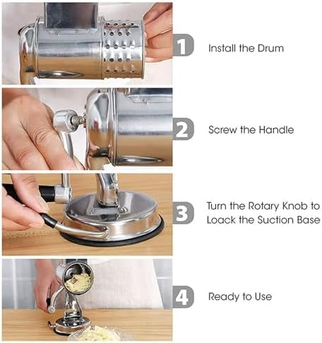 Rallador Giratorio de Cocina con Manivela y Base de Succión miniatura 4