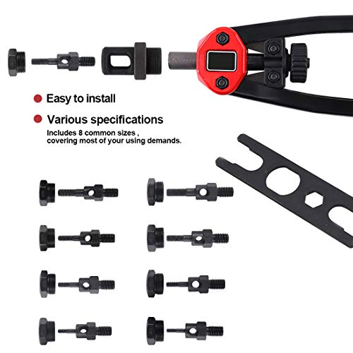 Hilitchi 13” Nut Cert Tool Kit With 6Pcs Metric & Sae Mandrels M5, M6, M8, 10-24, 1/4-20, 5/16-18 Easily Handling Hand Tools #TOP4