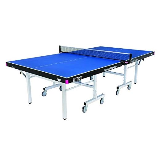 Butterfly National League 25 Ping Pong Table | Professional Ping Pong Table | 10 Minute Quick Assembly Table Tennis Table | 25mm Indoor Folding Ping Pong Table | Tournament Level Game Table