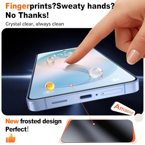 Image of UniqueMe for S26 Plus Matte Screen Protector - 2 PACK Tempered Glass for Samsung Galaxy S26 Plus,[Anti-Glare & Anti-Fingerprint] Fingerprint Unlocking,Easy Installation,Bubble-Free,9H Hardness