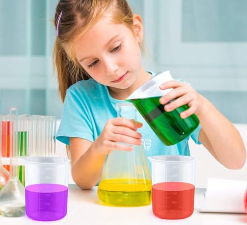 Image of Plastic Measuring Cups Graduated Epoxy Resin Mixing Cups, Small Beaker, Plastic Measuring Cup for Epoxy Resin, Paint, Art Craft, Soap Candle Tumbler Making (1, 250ml)