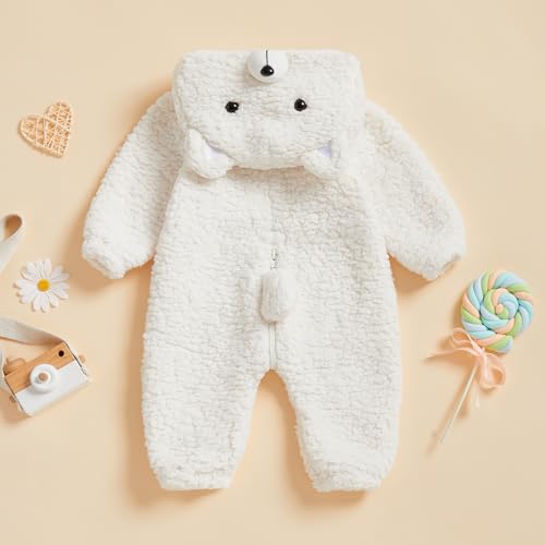 woshilaocai Newborn Baby Animal Jumpsuit Boy Girl Zipper Hooded Romper Warm Cute Infant Winter Clothes2