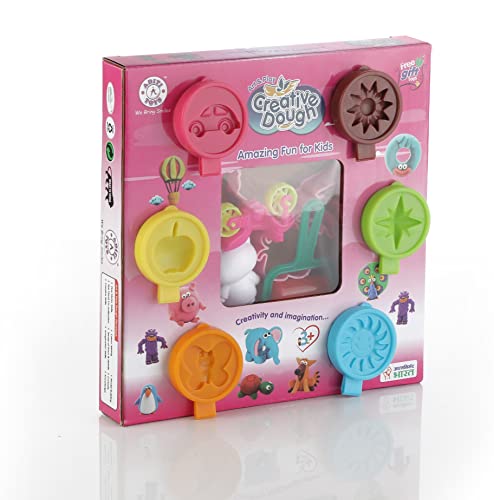 Image of Aditi Toys Clay Dough for Kids Creatives Modelling Dough with 6 Set of Clay, 1 Roller, 2 Gift Toys, 3 Shape Cutter Clay for Craft, Safe Clay Set Moudling Toys for Children, BIS Approved, 30g Each