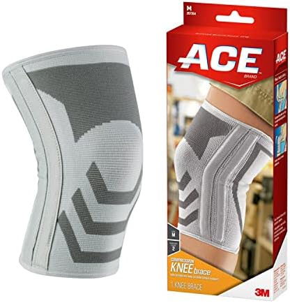 ACE Compression Knee Brace w/Side Stabilizers, Support Injured Knee With Mild Compression, Breathable Properties Let Sweat Escape, Medium