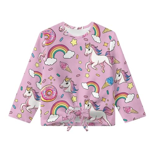 Girls Crewneck Shirt Children Tunic Tees Long Sleeve Kids Front Knot T-Shirt 5