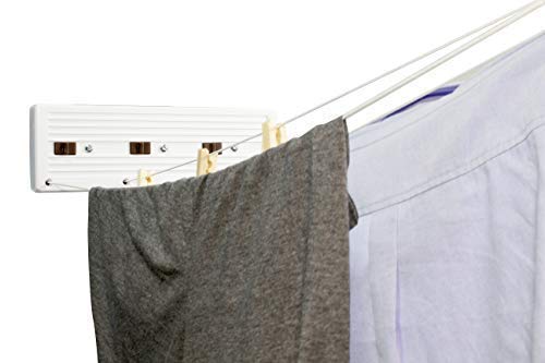 Tensor Retractable Clothesline, 15Ft, Indoor/Outdoor Laundry Drying (3 Lines) #TOP1