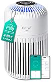 PEXCHO Luftreiniger allergiker, Upgrade 4-in-1 HEPA Filter, Luftfilter mit App Steuerung Timer Aromatherapie, entfernt 99,97% Allergene, Tierhaare, 12W Luftfilter für Schlafzimmer Büro Raucherzimmer