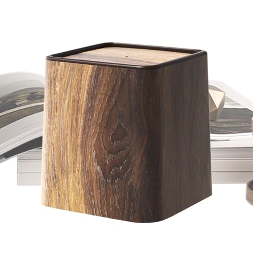 Tktouci Poubelle de Bureau | Mini Corbeille à Papier de Table,Corbeille De Recyclage Gain De Place Avec Couvercle, Poubelle Déco Rétro Pour Maison Chambre...