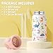 Fimibuke Kids Insulated Water Bottle, 14oz BPA FREE 18/8 Stainless Steel Travel Tumbler Double Wall Vacuum Leak Proof Kids Cup with Straw Metal Bottle for School Boys Girls(1 Pack, WHITE DINOSAUR)