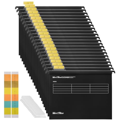 Dossiers suspendus A4 MerryNine en polypropylène pour tiroir de bureau - Lot de 24
