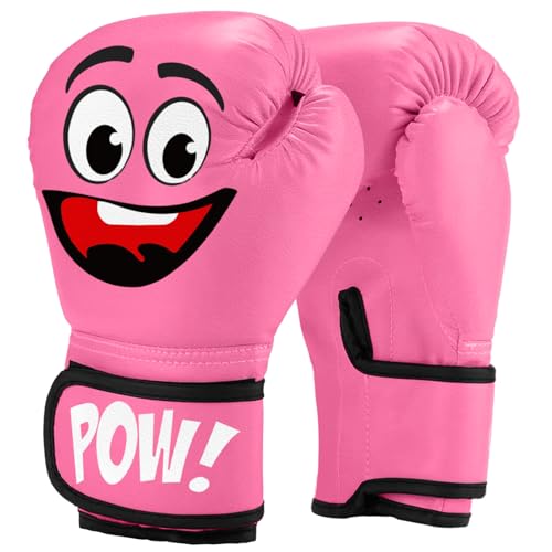 Kids Boxing Gloves for 3-8 Years Boys and Girls, Youth & Toddler Boxing Training Sparring Gloves for Punching Bag, Kickboxing, Muay Thai, MMA (Pink)