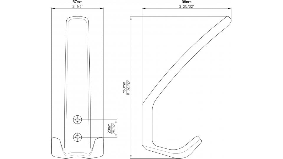 SIRO Kleiderhaken Wolfsburg - Schwarz-Braun Kunststoff 160mm