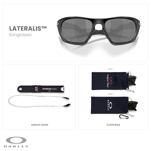 Oakley OO9431 Lateralis Rectangle Sunglasses For Men+ Bundle Accessory Leash Kit, Microfiber Pouch2