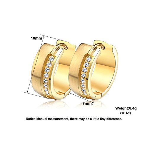 Tianyi Stainless Steel Hoop Earrings For Womens Mens Huggie Earrings Channel Cz Inlaid #TOP4