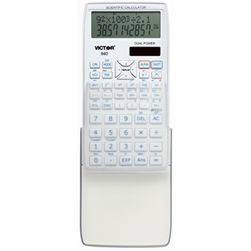 Victor 940 10-Digit Advanced Scientific Calculator With 2 Line Display, Battery And Solar Hybrid Powered Lcd Display, Great For Students And Professionals, White #TOP2
