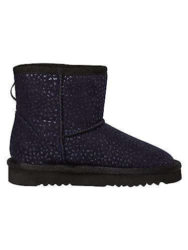 Girls Winter Ankle Boots Without Heel Lined Glitter3