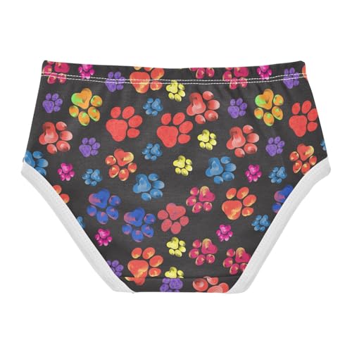 Little Girls' Soft Cotton Underwear Kids Breathable Comfort Dog Paw Print Panties Briefs Toddler2