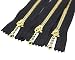 YaHoGa 10PCS 14 Inch #3 Gold Metal Zippers Close End Golden Metal Zippers for Sewing Bags Crafts Jackets Dresses Coats (Gold 14")