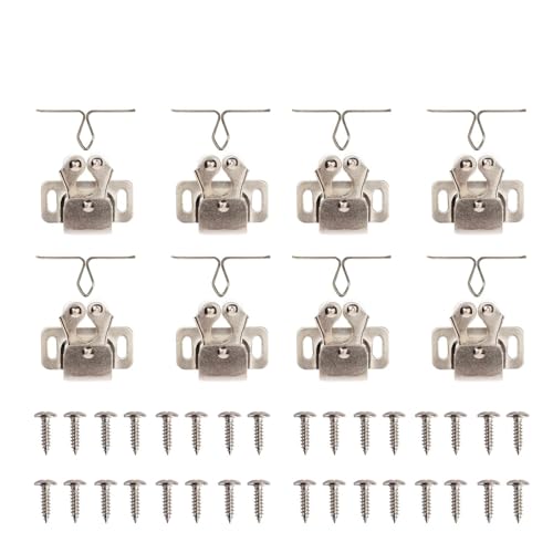 Loquet à double rouleau avec gâche métallique et kit de vis pour rangement fonctionnel