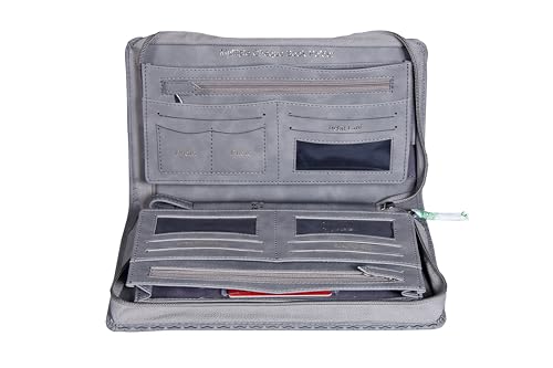 Image of Sukeshcraft Multiple Cheque Book Holder | Original PU Holds Upto 8 Cheque Books, CloudGrey