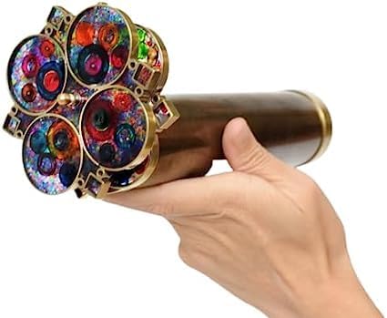 Generic Brass Flower Kaleidoscope Wheel Handmade Stand Van Double Cort Glass Stained Box