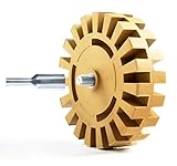 S SATC Eraser Wheel 4 Inch Decal Remover Eraser Wheel 1 Pack with Adapter Rubber Eraser Wheel for Drill Removing Decals Adhesives Pinstriping Stickers