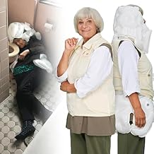 Smart Anti-Fall Airbags Vest, Wearable Airbags Jacket for Elderly with APP to View Exercise Data, Reusable with Weak Health,BeigeMs-S