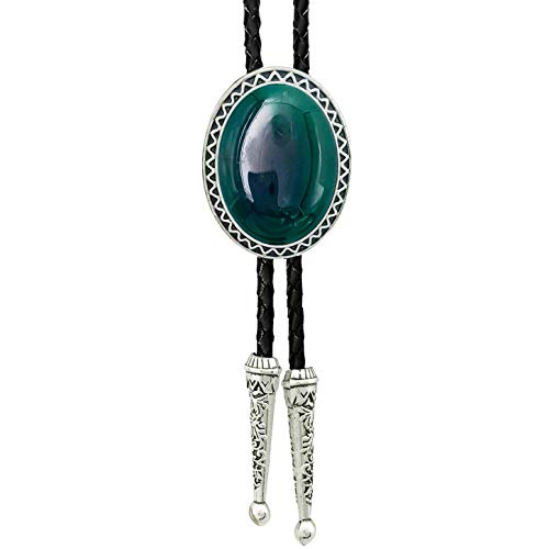 Cravate Bolo SELOVO en cuir véritable : collier western vintage et bijoux de chemise ajustable