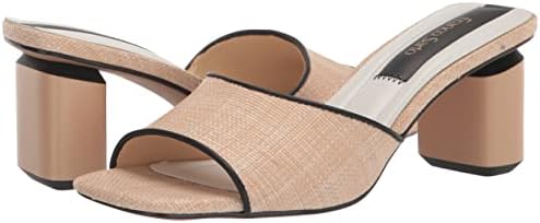 Franco Sarto Womens Linley Heeled Slide Sandal Beige Raffia 8.5 M | Image 6