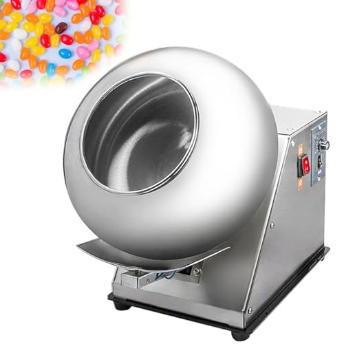 QuinteZhenTially Automatic Coating Machine,Candy Coater Machine,Mini Chocolate Panning Machine,Small Commercial Sugar Coating Machine,for Candy Food Industries Drying Polishing