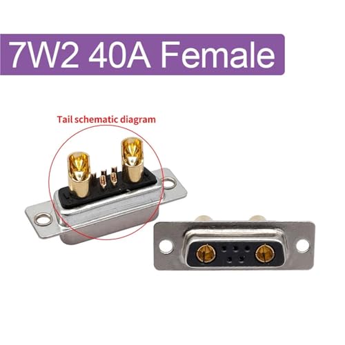 Adaptador D-SUB 7W2 jack mecanizado rojo de alta corriente para cable de destello completo de 30A 2