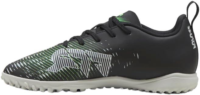 Puma, Unisex-Child, Future 8 Play Turf Training Soccer Cleats, Puma Black-Cool Light Gray-Fluo Green, Big Kid 2