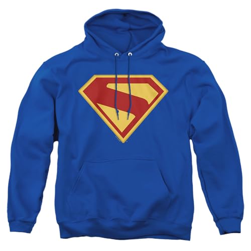 Popfunk Superman Supergirl New Logo Adult Pull-Over Hoodie Royal Small