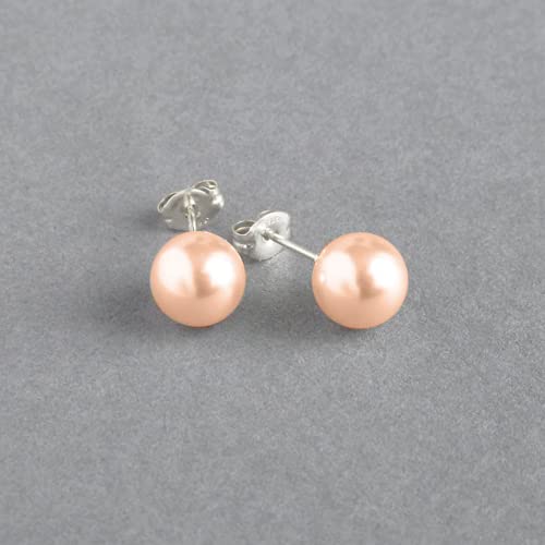Image of HIGHSPARK 925 Silver Classic Pearl Earrings for Women | 92.5 Sterling Silver & Brilliant Lustre Pearls | Lovely Gift for Women