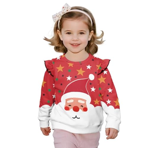 Sweat-shirt de Noël pour filles parfait pour la photo de famille au coin du feu