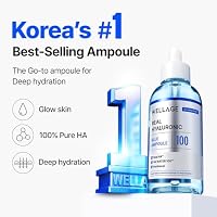 WELLAGE Real Hyaluronic Blue Ampoule 100, Korean Skincare, Fragrance Free Hyaluronic Acid Serum with Panthenol, Wild yam, Centella for Sensitive Dry Skin Moisturizer 1.01 fl.oz — image 2