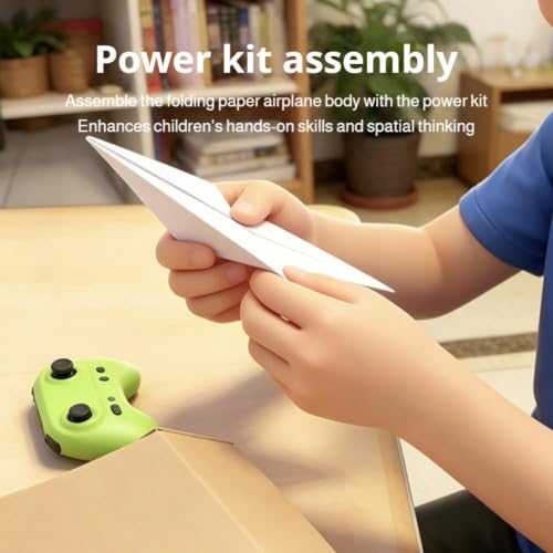 Image of Rc Paper Airplane Kit - DIY Electric Remote Control Plane with Gyro Stabilizer,Dual Propellers Rc Plane Kit,Lightweight Foldable Flying Stem Toy Micro Fixed Wing Drone,Cool Tech Gadgets Gifts