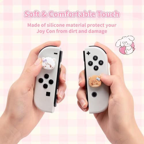 Image of GeekShare 4PCS Switch Thumb Grip Caps,Kawaii Thumbstick Caps,Soft Silicone Joystick Cover Compatible with Switch /OLED /Lite - Mikko Sweet Thoughts