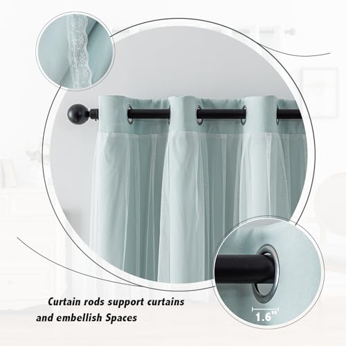 Image of Anytime Double Layer Blackout Curtains 2 Panels,52Wx95L,Light Blue