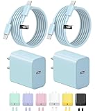 10FT iPhone 17 16 15 Charger Fast Charging USB C Charger Block Type C Chagrer Fast Charging 2-Pack for iPhone 17/17 Plus/17 Pro/17 Pro Max/iPhone 16/16 Plus/16 Pro/16 Pro Max/15/15 Pro Max(Blue)