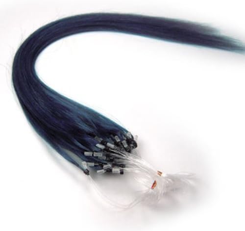 18'' Remy Loops Micro Rings Beads Tipped Human Hair Extensions 17colors for Your Best Selection (Blue)