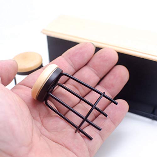 Exceart – Conjunto de 3 peças em miniatura, balcão de madeira, balcão de bonecas, decoração de bar,
